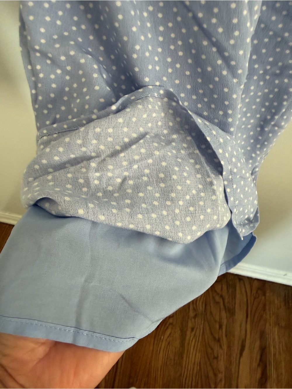 Abercrombie & Fitch Light Blue Polka Dot Tie-Strap Mini Dress - Picture 6 of 9